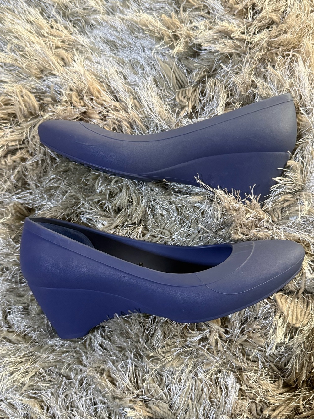 Crocs Blue Lina Wedge Heels - Picture 5 of 8